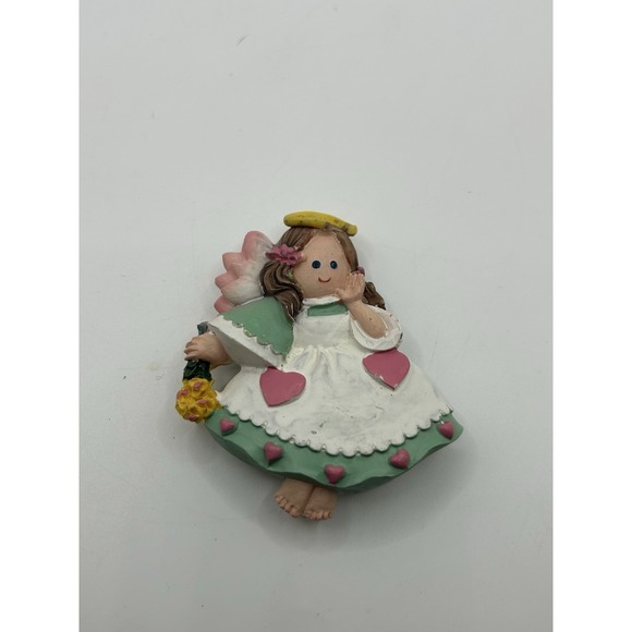 Vintage Lot Of 3 Birdhouse, Angel, Covered Bridge Magnets Hand Painted - Picture 6 of 7